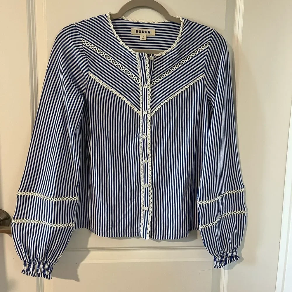 Boden Trim Detail Jersey Shirt XS - Picture 7 of 12